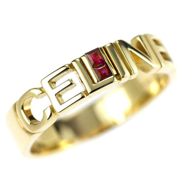 セリーヌ K18YG ルビー リング 0.10ct