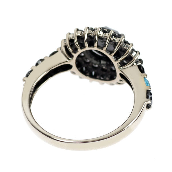 ブラックメッキ/ K18WG ブラック / カラーレス ダイヤモンド パライバトルマリン リング 2.00ct PT0.08ct D0.20ct
