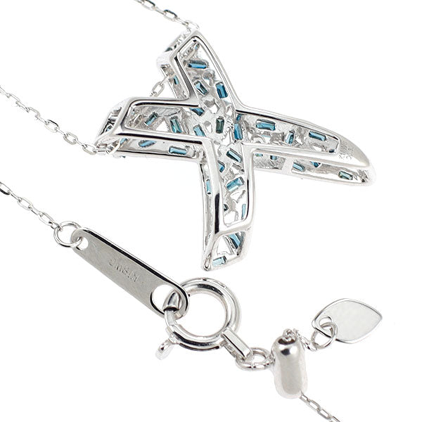 K18WG トリートブルーダイヤモンド ペンダントネックレス 0.30ct