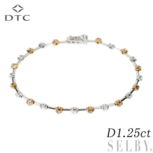 DTC K18WG/PG ダイヤモンド ブレスレット 1.25ct LINE