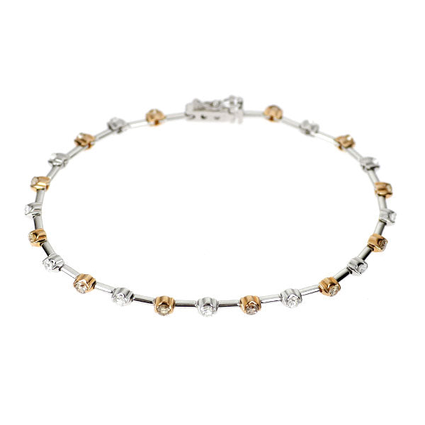 DTC K18WG/PG ダイヤモンド ブレスレット 1.25ct LINE