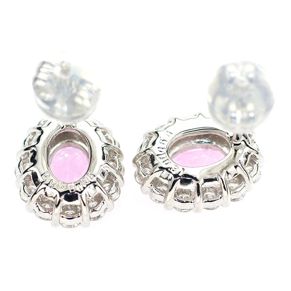 新品 Pt900 ブラジル産ピンクインペリアルトパーズ ダイヤモンド ピアス 1.85ct D0.67ct【エスコレ】