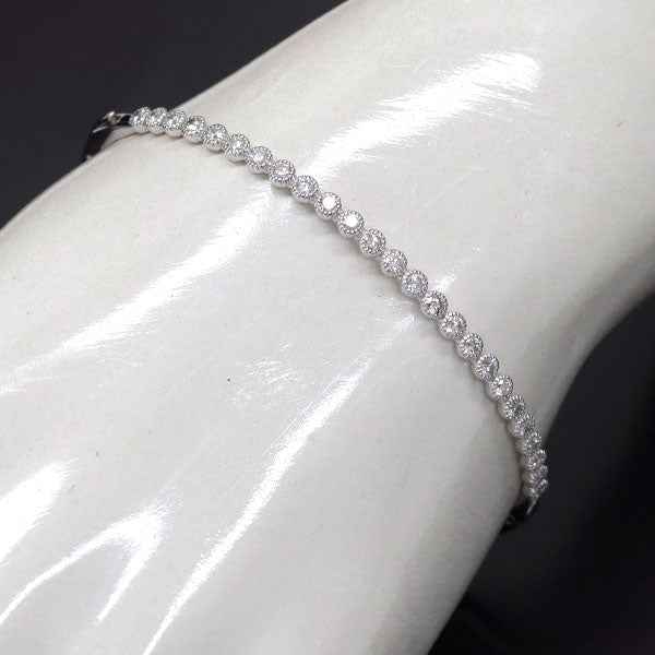 K18WG ダイヤモンド バングル 0.80ct ミルグレイン