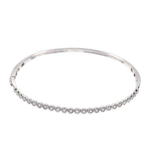 K18WG ダイヤモンド バングル 0.80ct ミルグレイン