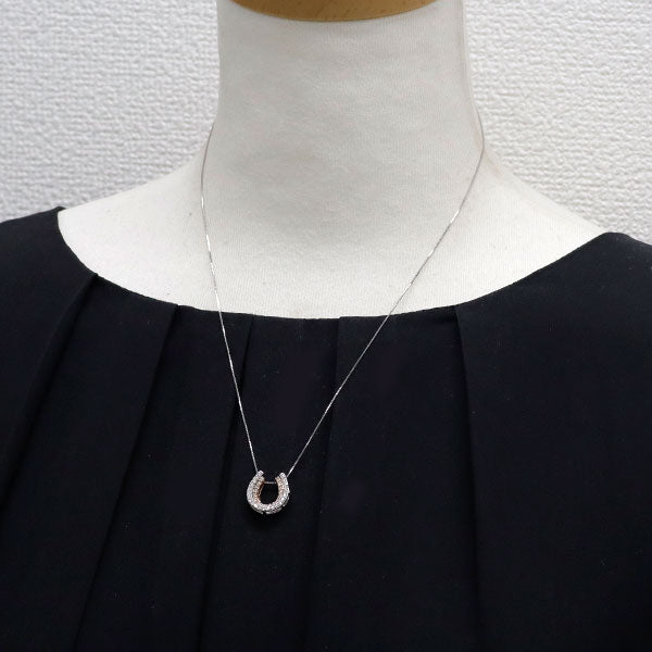 K18WG/PG ダイヤモンド ペンダントネックレス 0.50ct 馬蹄 3WAY
