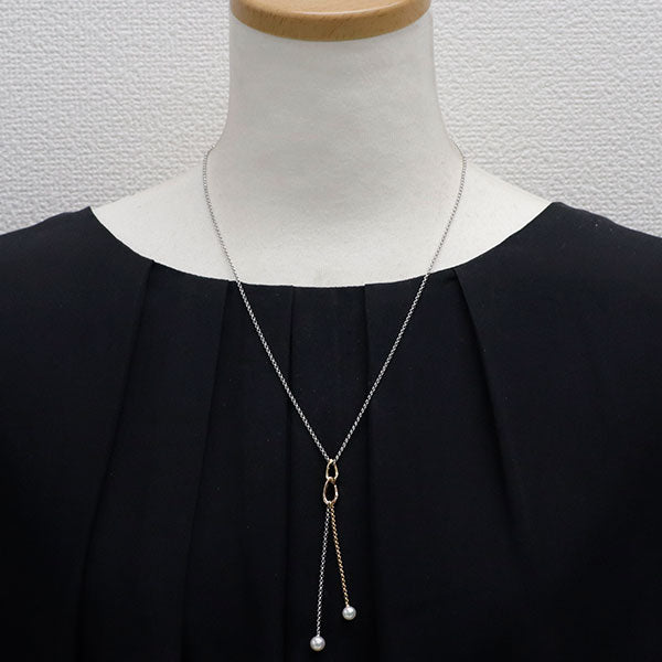 ミキモト K18YG/WG/PG アコヤ真珠 ペンダントネックレス 径約5.5-6.0mm