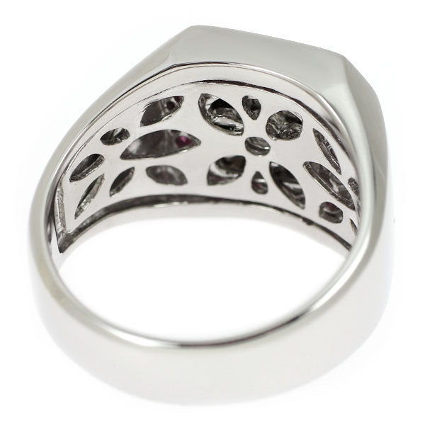 Pt900 ダイヤモンド ルビー リング 0.133ct E SI2 VG R0.65ct 印台