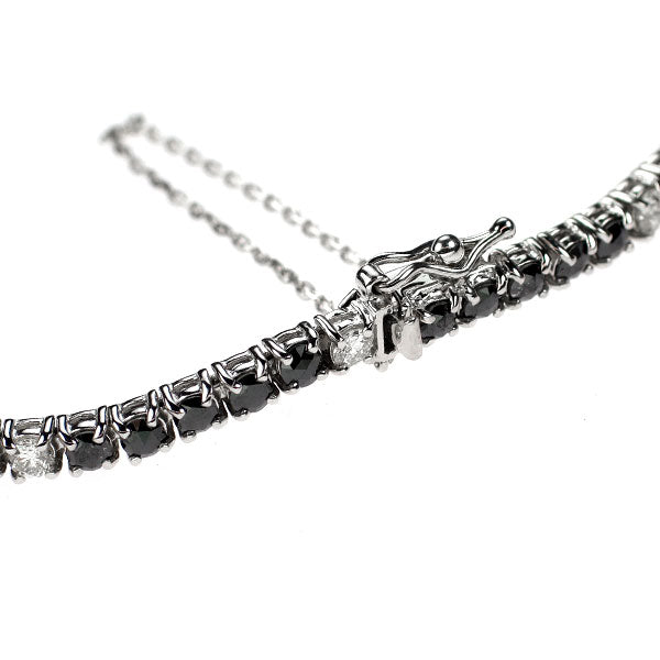 K18WG カラーレス/ブラック ダイヤモンド テニス ブレスレット 3.00ct