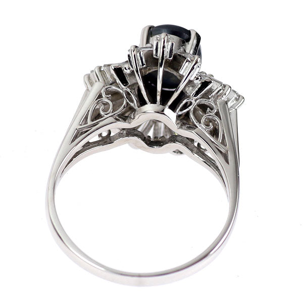 Pt900 ブラックオパール ダイヤモンド リング 1.00ct D1.06ct