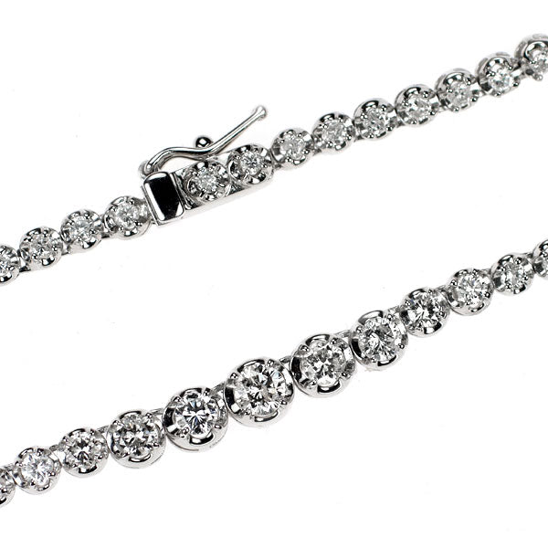 K18WG ダイヤモンド ネックレス 3.00ct テニス