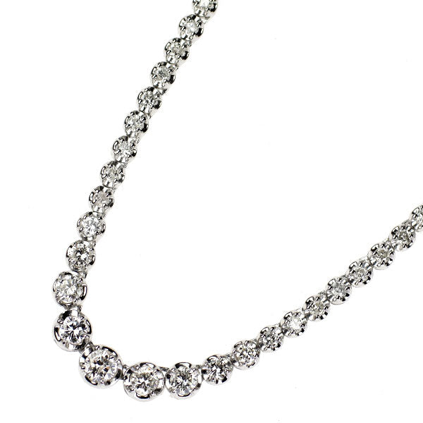 K18WG ダイヤモンド ネックレス 3.00ct テニス
