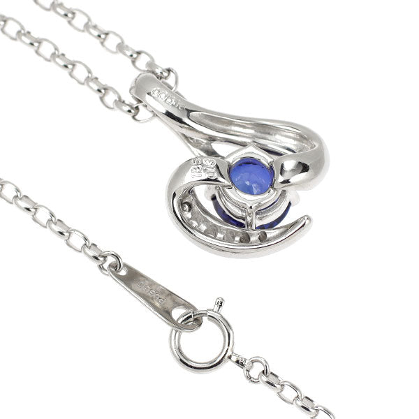 Pt900/ Pt850 サファイア ダイヤモンド ペンダントネックレス 1.85ct D0.13ct