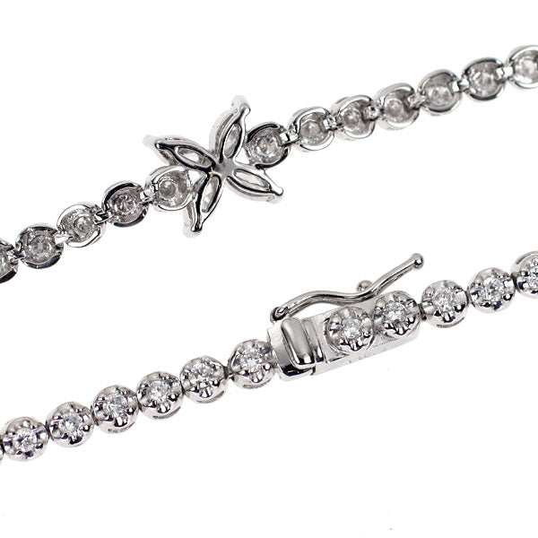 Pt850 ダイヤモンド ブレスレット 1.14ct フラワー