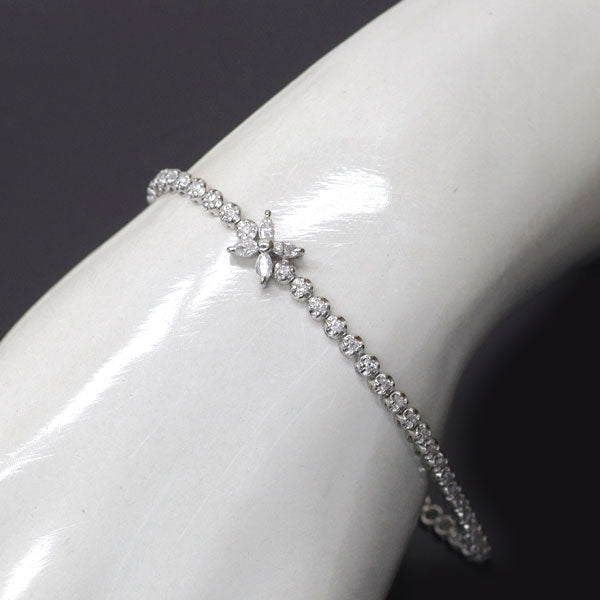 Pt850 ダイヤモンド ブレスレット 1.14ct フラワー
