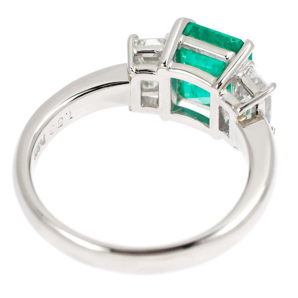 Pt900 エメラルド ダイヤモンド リング 1.53ct D0.96ct