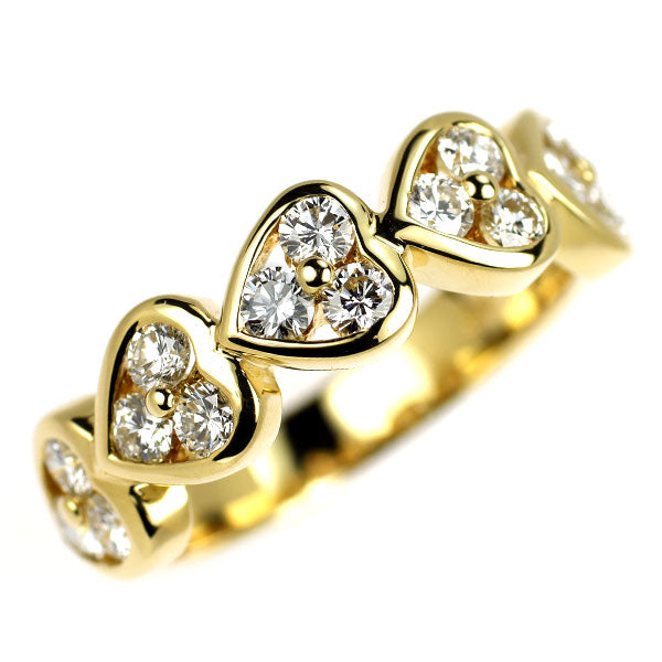 K18YG ダイヤモンド リング 1.01ct ハート