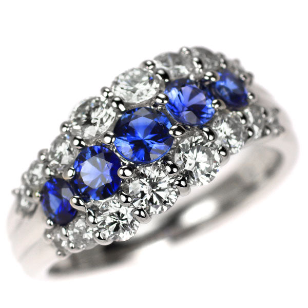 Pt900 サファイア ダイヤモンド リング 1.10ct D0.92ct
