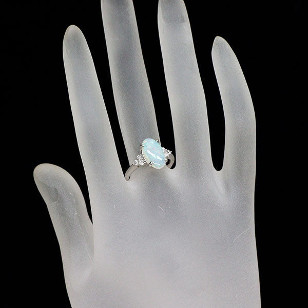 Pt900 オパール ダイヤモンド リング 1.46ct D0.12ct