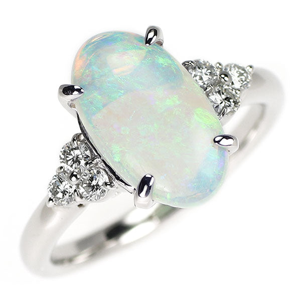 Pt900 オパール ダイヤモンド リング 1.46ct D0.12ct