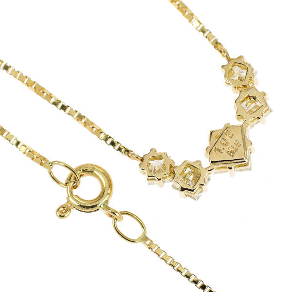 K18YG プリンセスカット ダイヤモンド ペンダントネックレス 1.02ct