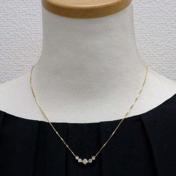 K18YG プリンセスカット ダイヤモンド ペンダントネックレス 1.02ct