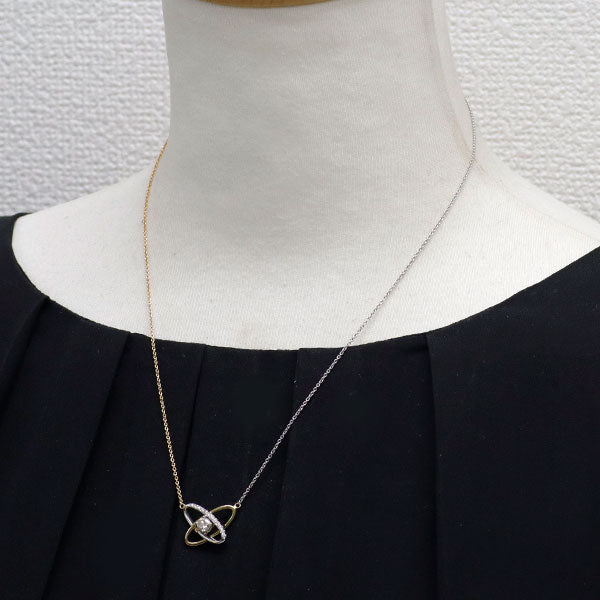 アトリエアル Pt900/K18YG/WG ダイヤモンド ペンダントネックレス 0.30ct D0.09ct