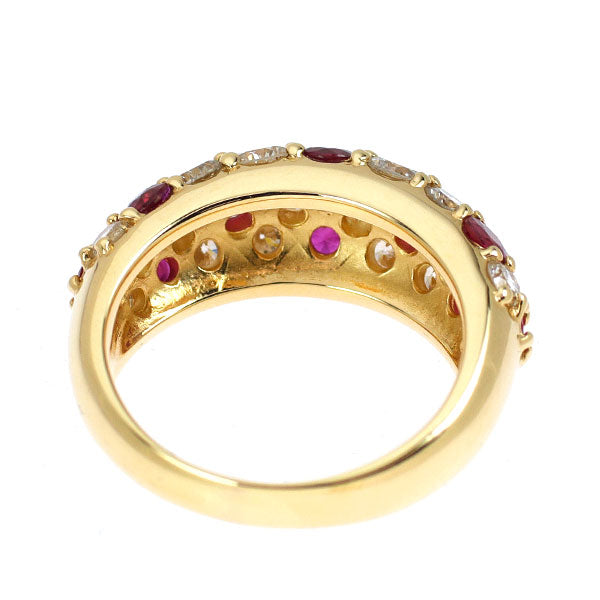 K18YG ルビー ダイヤモンド リング 1.05ct D1.55ct パヴェ