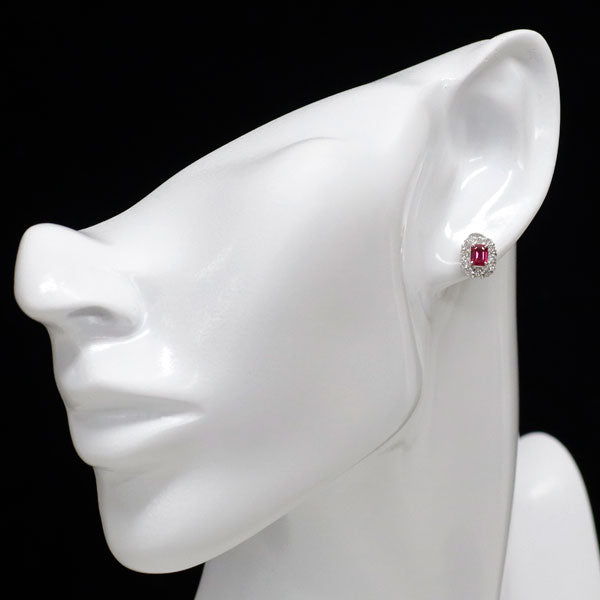 Pt900 ルビー ダイヤモンド ピアス 0.68ct D0.56ct — セルビー