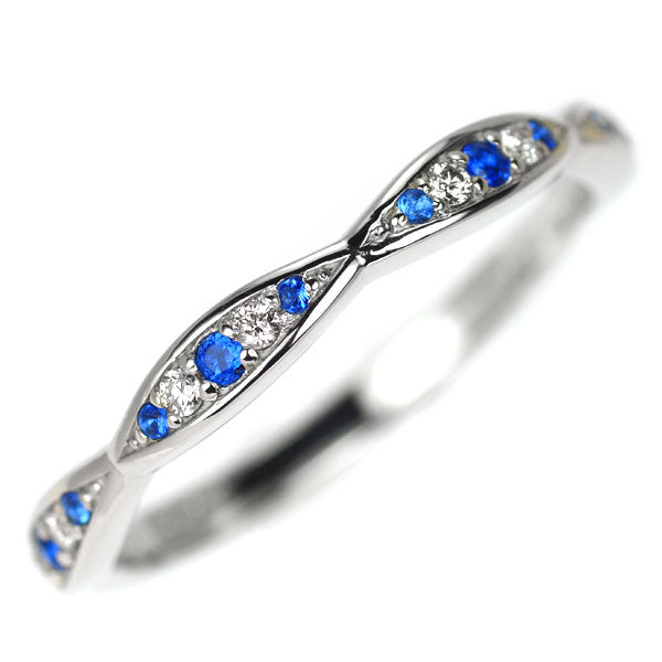 新品 希少 Pt900 アウイナイト ダイヤモンド リング 0.06ct D0.07ct【エスコレ】ハーフエタニティ