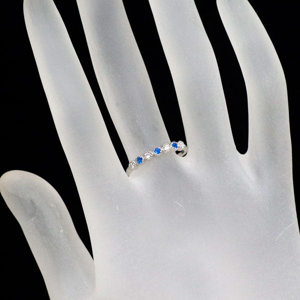 新品 希少 Pt900 アウイナイト ダイヤモンド リング 0.04ct D0.08ct【エスコレ】一文字