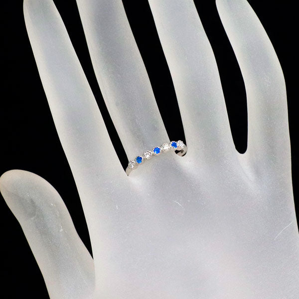 新品 希少 Pt900 アウイナイト ダイヤモンド リング 0.04ct D0.08ct【エスコレ】一文字