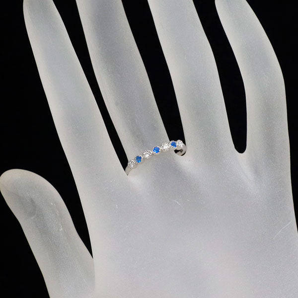 新品 希少 Pt900 アウイナイト ダイヤモンド リング 0.04ct D0.08ct【エスコレ】一文字
