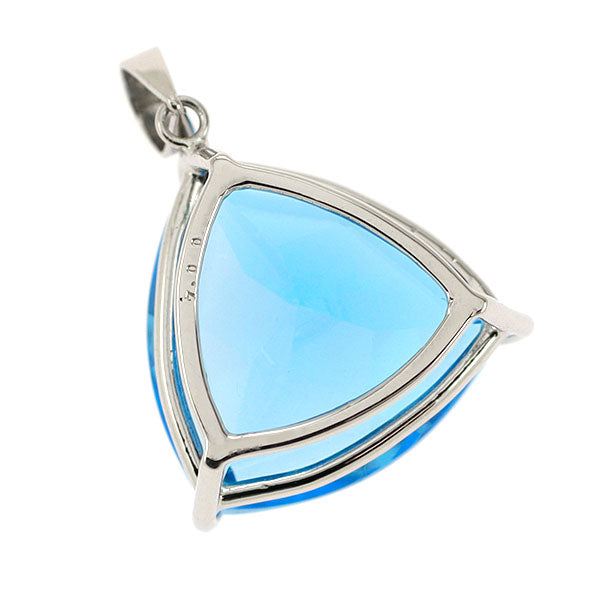 新品 Pt900 トリリアントカット ブルートパーズ ペンダントトップ 7.00ct【エスコレ】