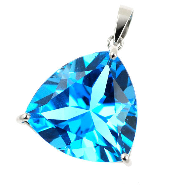 新品 Pt900 トリリアントカット ブルートパーズ ペンダントトップ 7.00ct【エスコレ】