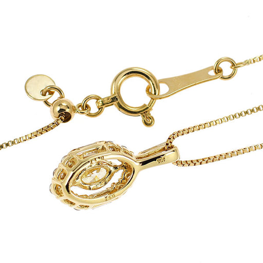 K18YG マーキスカット ダイヤモンド ペンダントネックレス 0.17ct D0