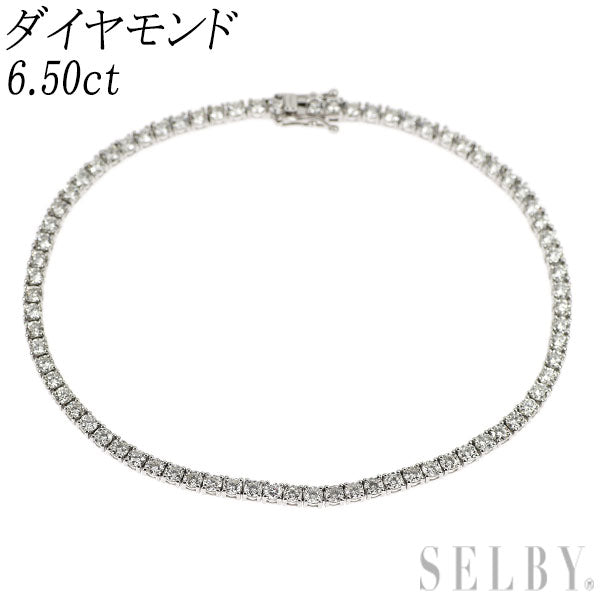 K18WG ダイヤモンド テニス アンクレット 6.50ct