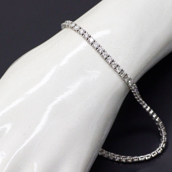 K18WG ダイヤモンド テニス アンクレット 6.50ct