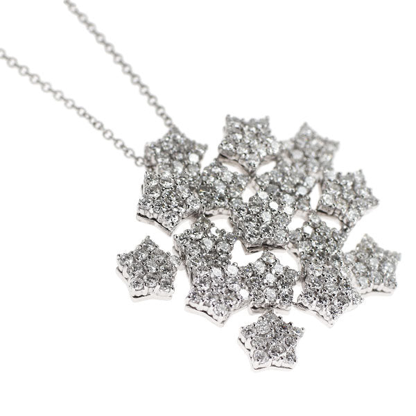 パスクワーレブルーニ K18WG ダイヤモンド サファイア ペンダントネックレス D2.97ct S0.06ct スター 《セルビー銀座店》【中古】