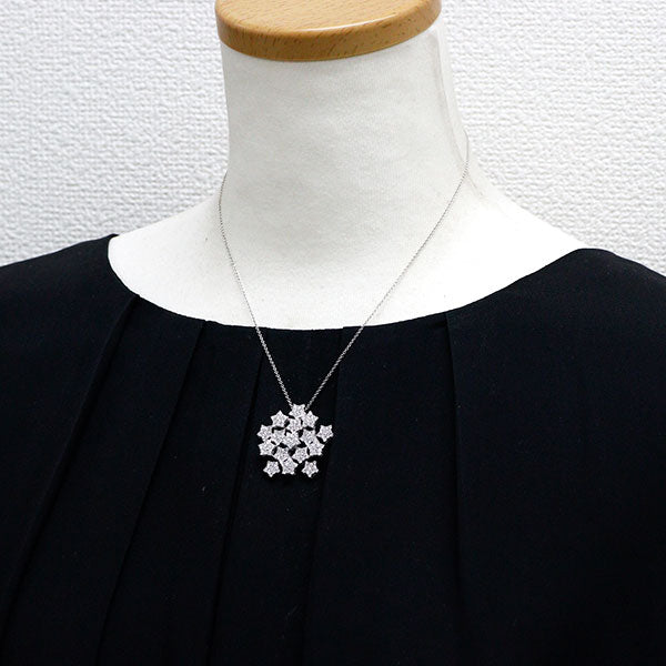 パスクワーレブルーニ K18WG ダイヤモンド サファイア ペンダントネックレス D2.97ct S0.06ct スター 《セルビー銀座店》【中古】