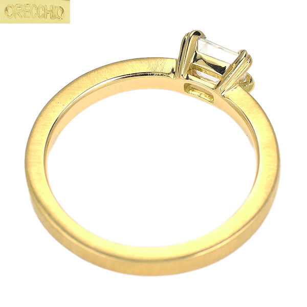 オレッキオ K18YG エメラルドカット ダイヤモンド リング 0.348ct F VVS2