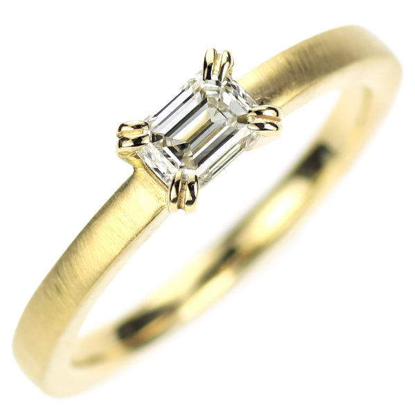 オレッキオ K18YG エメラルドカット ダイヤモンド リング 0.348ct F VVS2