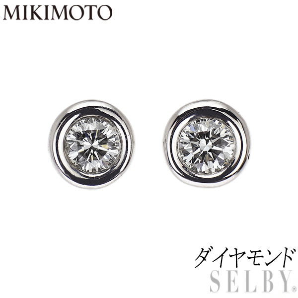 ミキモト K18WG ダイヤモンド ピアス