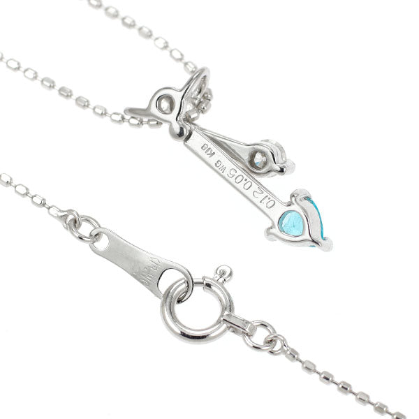 K18WG ブラジル産パライバ トルマリン ダイヤモンド ペンダントネックレス 0.12ct D0.05ct