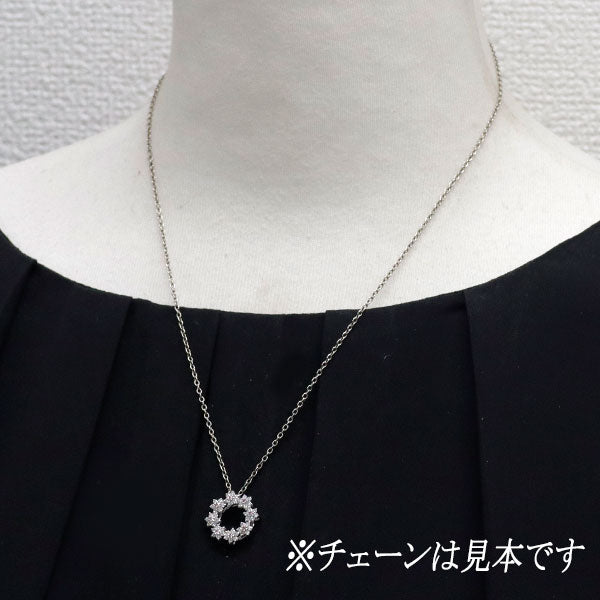 希少 K18WG 天然ピンク/カラーレス ダイヤモンド ペンダントトップ PD0.06ct D0.43ct フラワー リース