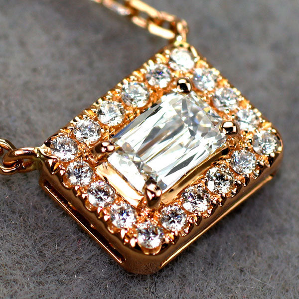 K18PG 正規レーザー刻印 アショカカットダイヤモンド ペンダントネックレス 0.219ct F VVS2 D0.09ct
