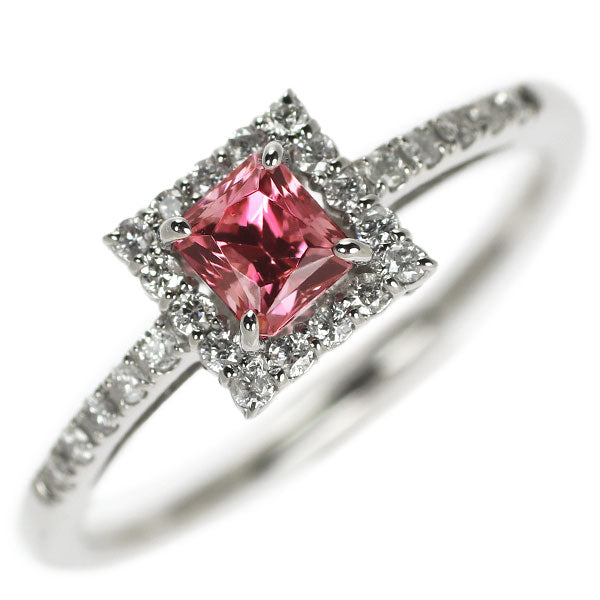 Pt900 ピンクスピネル ダイヤモンド リング 0.455ct D0.17ct