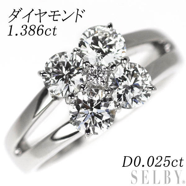Pt900 ダイヤモンド リング 1.386ct 0.025ct