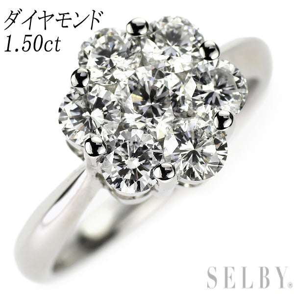 Pt900 ダイヤモンド リング 1.50ct フラワー