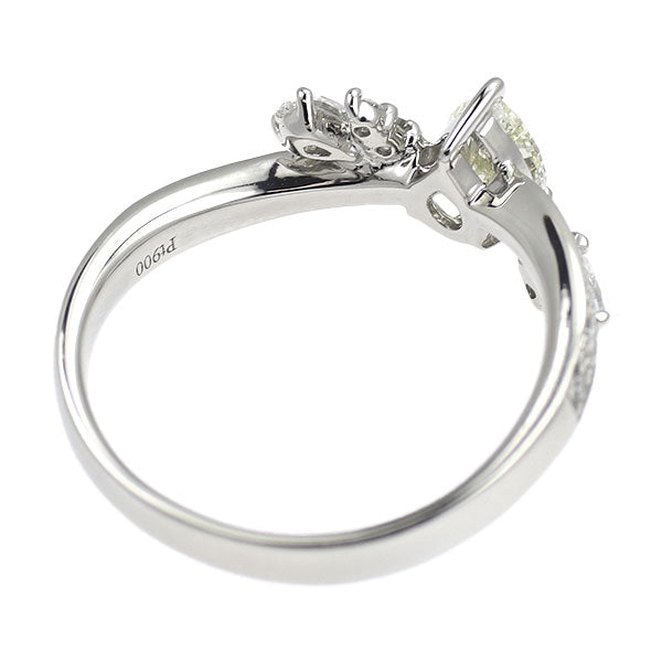 Pt900 ペアシェイプ ダイヤモンド リング 0.40ct D0.23ct