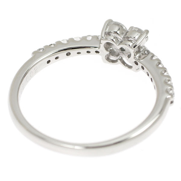 Pt900 パライバトルマリン ダイヤモンド リング 0.02ct D0.42ct フラワー